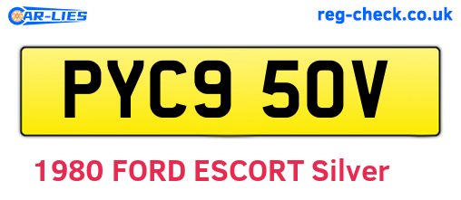 PYC950V are the vehicle registration plates.