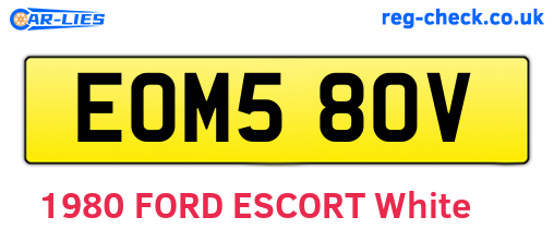 EOM580V are the vehicle registration plates.
