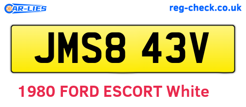 JMS843V are the vehicle registration plates.