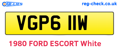 VGP611W are the vehicle registration plates.