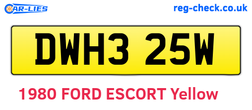 DWH325W are the vehicle registration plates.