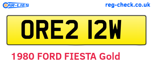 ORE212W are the vehicle registration plates.