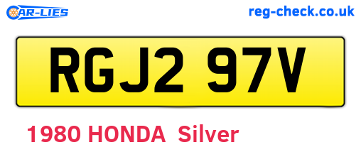 RGJ297V are the vehicle registration plates.