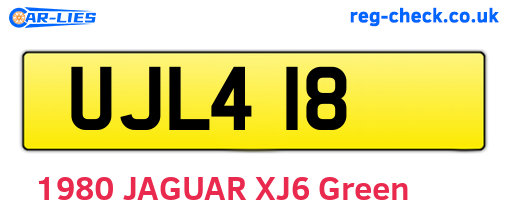UJL418 are the vehicle registration plates.
