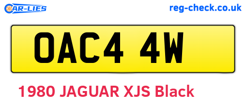 OAC44W are the vehicle registration plates.