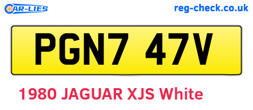 PGN747V are the vehicle registration plates.