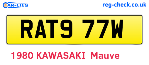 RAT977W are the vehicle registration plates.