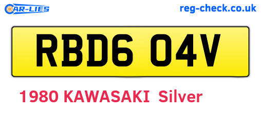 RBD604V are the vehicle registration plates.