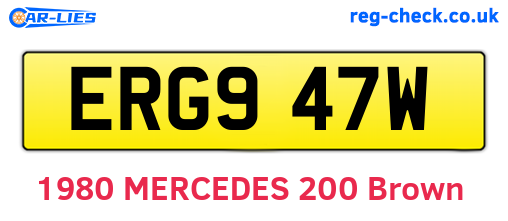 ERG947W are the vehicle registration plates.
