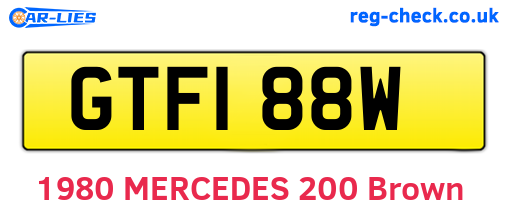 GTF188W are the vehicle registration plates.