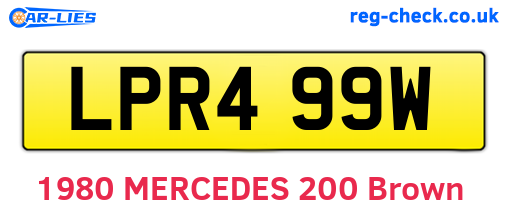 LPR499W are the vehicle registration plates.