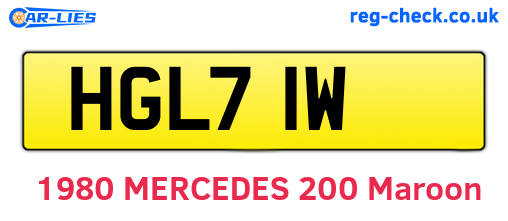 HGL71W are the vehicle registration plates.