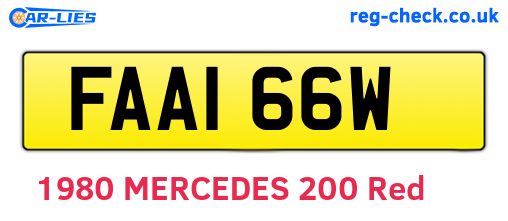 FAA166W are the vehicle registration plates.