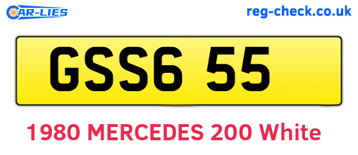 GSS655 are the vehicle registration plates.