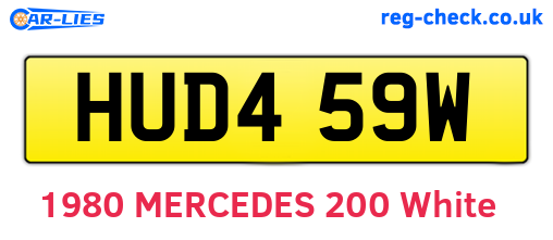 HUD459W are the vehicle registration plates.
