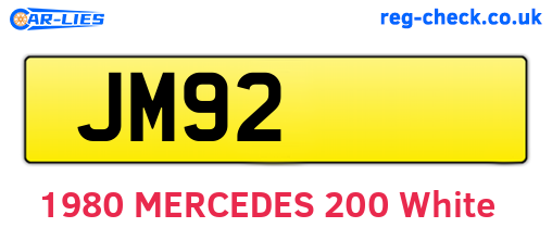 JM92 are the vehicle registration plates.