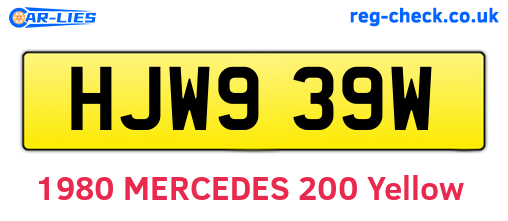 HJW939W are the vehicle registration plates.