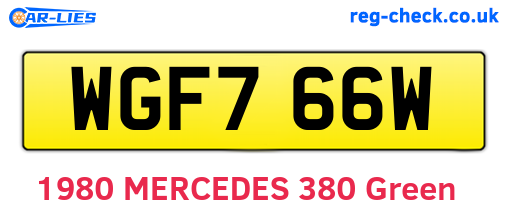 WGF766W are the vehicle registration plates.