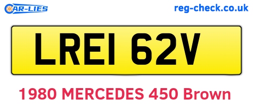 LRE162V are the vehicle registration plates.