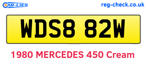 WDS882W are the vehicle registration plates.