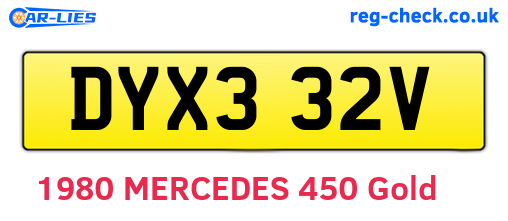 DYX332V are the vehicle registration plates.