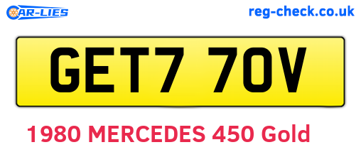 GET770V are the vehicle registration plates.