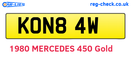 KON84W are the vehicle registration plates.