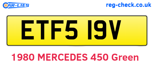 ETF519V are the vehicle registration plates.