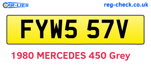 FYW557V are the vehicle registration plates.