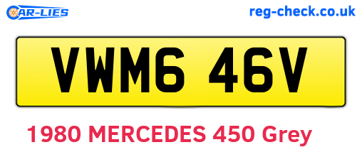 VWM646V are the vehicle registration plates.