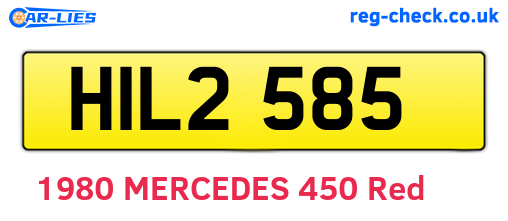 HIL2585 are the vehicle registration plates.
