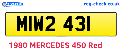MIW2431 are the vehicle registration plates.