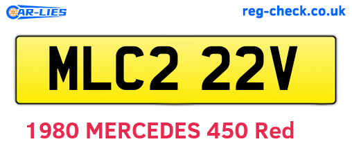 MLC222V are the vehicle registration plates.