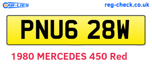 PNU628W are the vehicle registration plates.