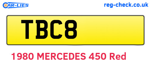 TBC8 are the vehicle registration plates.