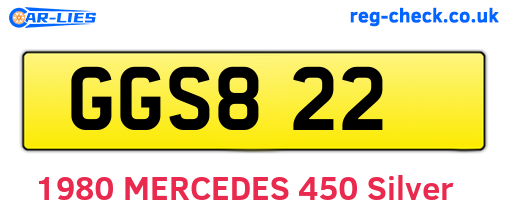 GGS822 are the vehicle registration plates.