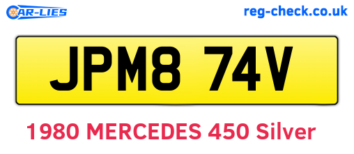 JPM874V are the vehicle registration plates.