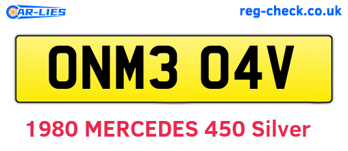 ONM304V are the vehicle registration plates.