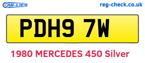 PDH97W are the vehicle registration plates.