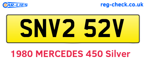 SNV252V are the vehicle registration plates.