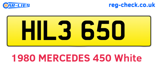 HIL3650 are the vehicle registration plates.