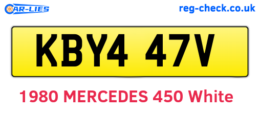 KBY447V are the vehicle registration plates.