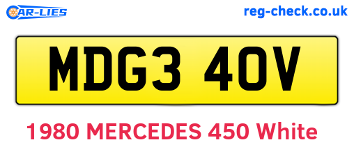 MDG340V are the vehicle registration plates.