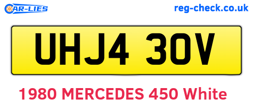 UHJ430V are the vehicle registration plates.