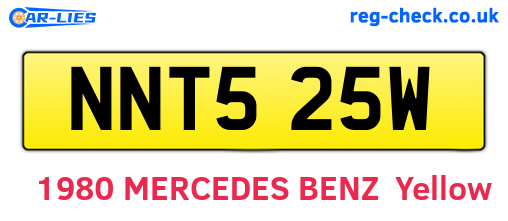 NNT525W are the vehicle registration plates.