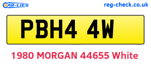 PBH44W are the vehicle registration plates.