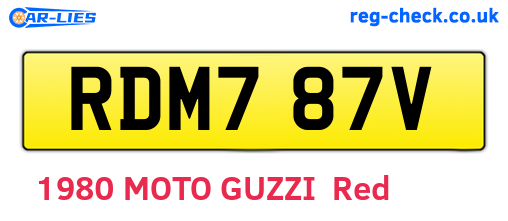 RDM787V are the vehicle registration plates.
