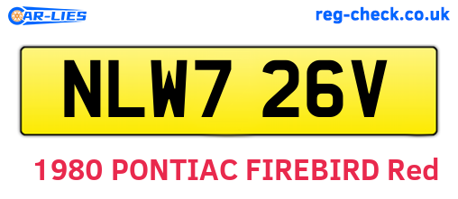 NLW726V are the vehicle registration plates.