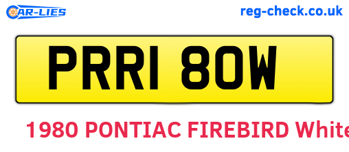 PRR180W are the vehicle registration plates.