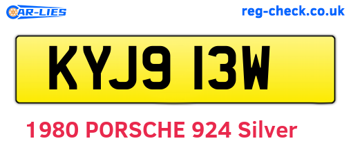 KYJ913W are the vehicle registration plates.